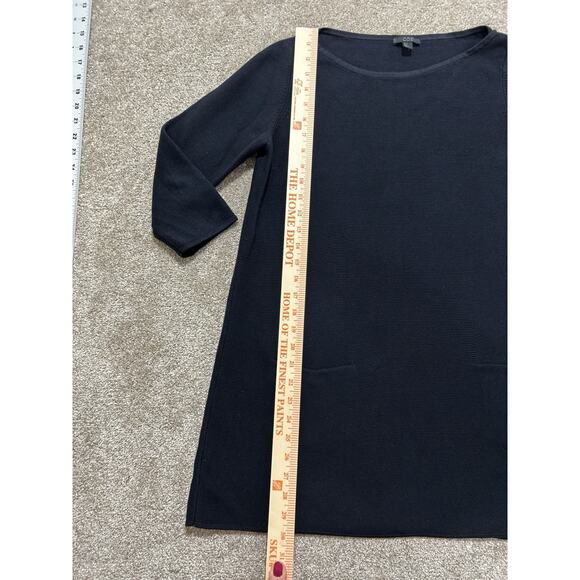 Cos Women’s Small A-line Sweater Knit Tunic Navy Pockets Cotton - Picture 3 of 9